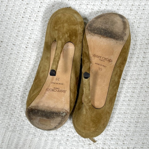 Jimmy Choo Glint Bootie 8 Suede Peep Toe - Picture 7 of 7